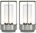 Rechargeable Cordless Small Metal Table Lamp, Stepless Dimming, 3-Color by HAPYGILightings