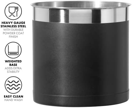 Oggi Steel Holder Utensil Crock, Jumbo, Black - 7'' (7211.3) - Image 2