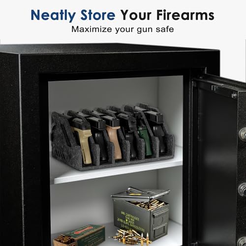 Pistol Rack for Gun Safe, Soft Felt, Handgun Rack, Revolver Firearm Holder - Image 2