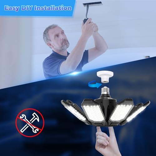 Garage Lights - 2Pack Ultra Bright Garage Lights Ceiling Led 6500K - Image 5