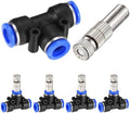 M METERXITY 5-Set Brass Misting Nozzles Tees Kit, 0.006"/0.15mm Orifice Mister Replacement Nozzles with Filter Mesh for Outdoor Cooling System/Greenhouse, Water Misting Nozzle Tees Kits by MMETERXITY