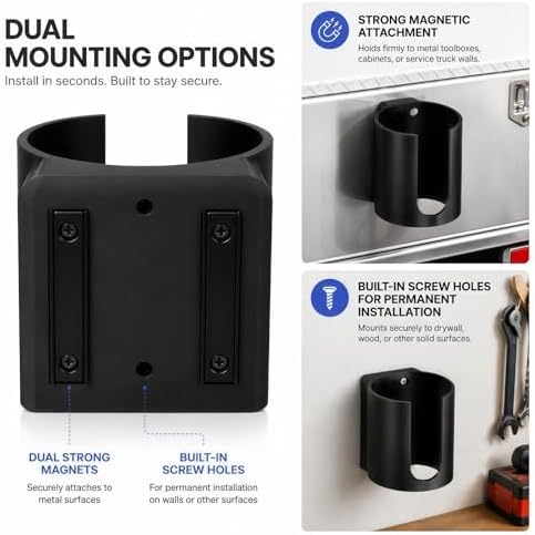 Magnetic 1LB Propane Tank Holder, Dual-Function Cylinder Mount Bracket Compatible with Coleman 1 lb Camping Gas Canisters, Wall or Grill Mount Storage Organizer for RV, Garage & BBQ (2-Pack) - Image 2