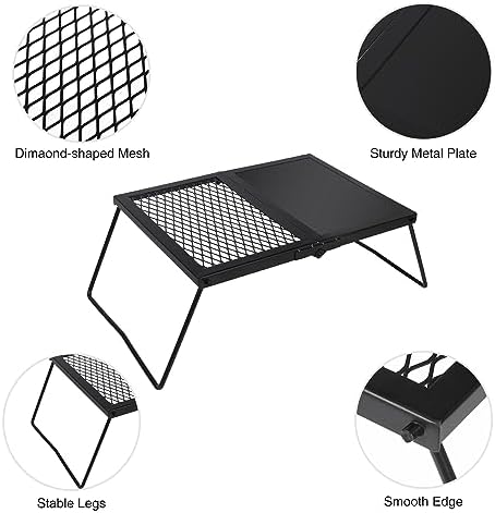 REDCAMP Folding Campfire Grill Heavy Duty Steel Grate, Portable Camp Fire Cooking Racks and Griddle for Outdoor Versatile Campfire Cooking - Image 3