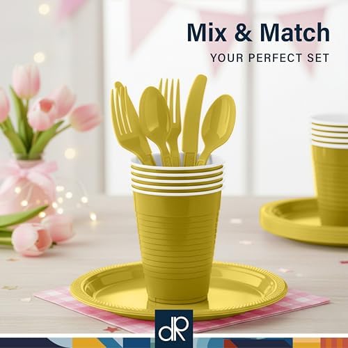 DecorRack Gold Plastic Cups, 12 oz Disposable Cups, Reusable Party Supplies (40 Count) - Image 5