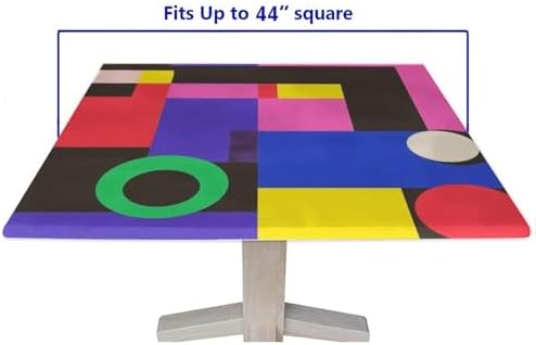 Card Tables Folding Square, Modern Geometric Pattern Printed on Polyester Game Table Cover, Suitable for Home Dining Camping BBQ, Fit for 44" x 44" Square Tables - Image 5