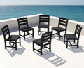 KINGYES Outdoor Armless Dining Chairs Set of 6,HDPE Patio Chairs,Black by KINGYES