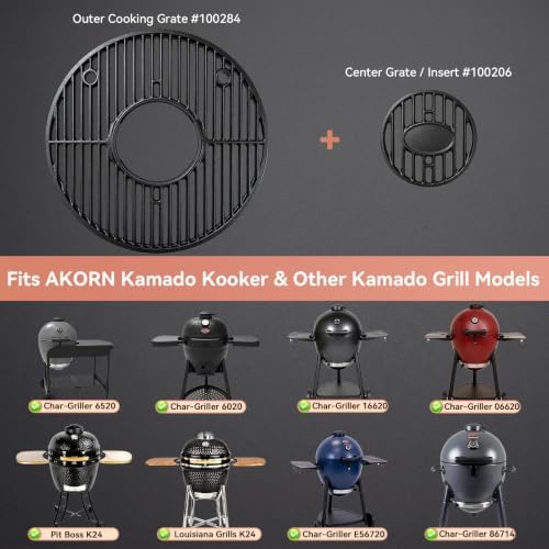 19.5" Grill Grate for Char-Griller Akorn Kamado, Round Cast Iron Grid - Image 2