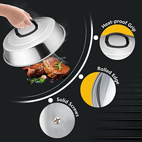 Leonyo 12IN&9IN Stainless Steel Griddle Basting Cover Dome, 4 Pack - Image 5