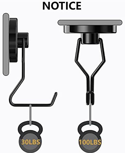 Tohoer Magnetic Hooks, 100LBS Neodymium Magnets Hook Heavy Duty with Rust Proof for Fridge, Refrigerator, Oven, Grill, BBQ, Key, Tools Holder, Kitchen, Outdoor, Hanging Wreaths, Utensil Hangers - Image 4