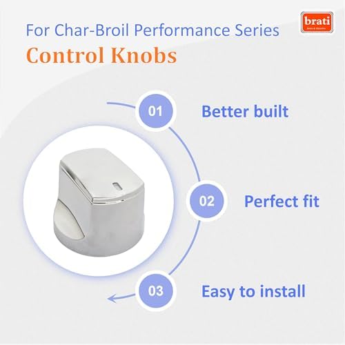 brati Chrome Control Knob Replacement for Char-Broil Performance Series Gas Grill (2017 and Newer),Performance Series 4 Burner Grill Replacement Knobs,4 Pcs - Image 5
