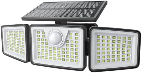 daphino 2500LM Solar Lights, Motion Sensor Outdoor Lights, 3-Head, 1 Pack by ChargebySunLightUpHome