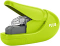Plus Paper Clinch Compact Staple-Free Stapler, Neon Green by Plus