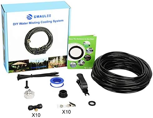 GMAULEE Misting Cooling System, DIY 33FT(10M) Misting Line +10 Brass Mist Nozzles+ a Brass Connector(3/4'') Outdoor Mister System for Patio Waterpark Garden Trampoline Greenhouse - Image 6