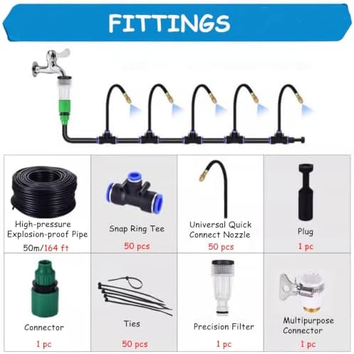 High Pressure Patio Mist Cooling System - Efficient Drip Irrigation Kits for Outdoor Cooling, Garden Use, and Summer Comfort - Image 7