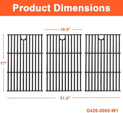 DELSbbq 17" Cast Iron Grill Grates for Charbroil Performance 6 Burner - Image 2