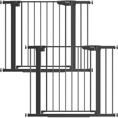 Cumbor 2 Pack 30-40.6 in Baby Gate for Stairs and Doorways, Dog Gate Black by Cumbor