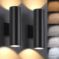 DAKAFUL 5CCT Dimmable Wall Lights Outdoor 2 Packs, 3000K 5000K 6000K Integrated LED Cylinder Up Down Modern Aluminum Light, Waterproof Exterior Light for Porch Patio Door Garage Indoor by DAKAFUL