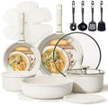 CAROTE 19pcs Pots and Pans Set Non Stick, Detachable Handle Cookware by CAROTE