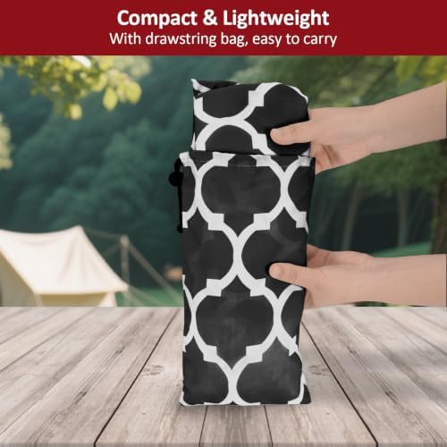 7ft 84in Picnic Table and Bench Cover, 3 Pack, Black-White Moroccan - Image 6
