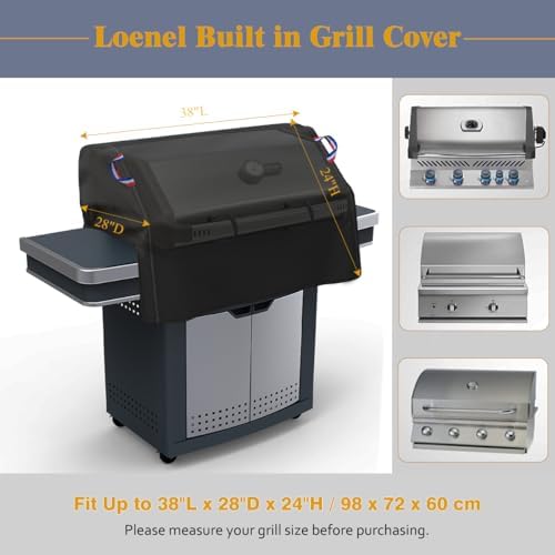 Waterproof Outdoor 38" Built-in Grill Cover, 38" W x 28" D x 24" H - Image 2
