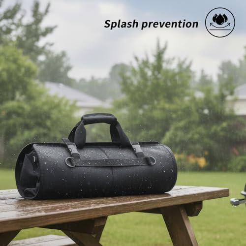 Grill Tool Accessory Storage Bag Roll Up, BBQ Tools Carry Orangizer Case for Grilling Utensil, Large Oxford Cloth Griddle Classifiable Holder for Outdoor Camping Barbecue Hiking Picnic Trip(Box Only) - Image 6