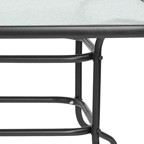 Flash Furniture 31.5x55 in Tempered Glass Table, with Umbrella Hole - Image 6