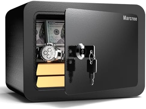 Marcree 0.23 Cub Safe, Small Safe Box with Key, Mini Safe for Kids by MarcreeSafe