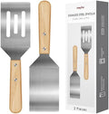 2PCS Stainless Steel Spatula,Wooden Handle Metal Spatula for Steak,Burgers by AmyFei