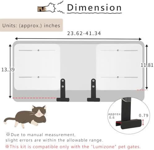 Lumizone Pet Gate Height Extension Kit 13.4" H Black - Image 7