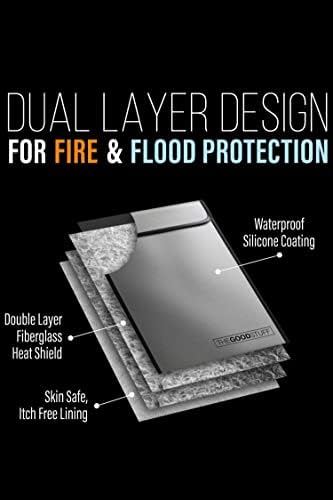 The Good Stuff Fireproof Document Bag Legal Size: 15" x 11" [2000°F Rated] Protect Birth Certificates, Contracts, Legal Papers, Cash, and Other Valuables - Water and Fire Resistant File Bags - Image 6