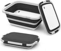 BBQ Prep Tub, 16L Black Collapsible Sink with Cutting Board Lid by CompanionforOutdoorsHome