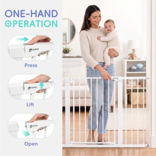 Sekey Baby Gate for Stairs, 30-57" Extra Wide No Drilling Dog Gate - Image 4