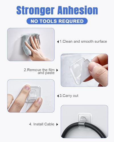 LZC 50 Pack Clear Adhesive Strips Hooks for Outdoor String Lights Clips - Image 5
