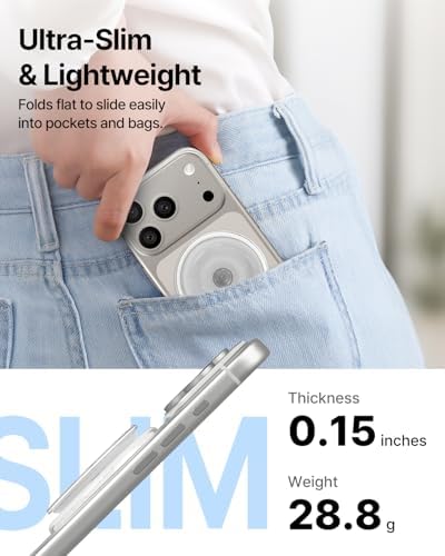 Sinjimoru Magnetic Phone Grip for MagSafe, Soft Silicone, Clear Black - Image 5
