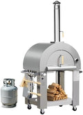 KOSTCH 32.5 inch Wood Fired and Propane Gas Pizza Oven for Outdoor Kitchen in Stainless Steel, Large Pizza Oven for Outside, Yard and Party (Stainless Steel) by KOSTCH