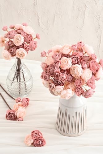 Fake Flowers Faux Flower Artificial Ranunculus Flowers Dusty Rose Peonies - Image 4