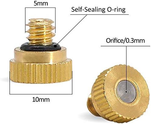 50Pcs Brass Mister Nozzles, 0.012" Misting Tips for Outdoor Cooling - Image 2
