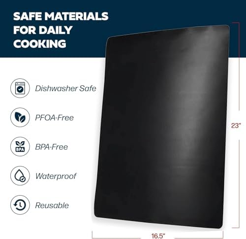Cooks Innovations Non-Stick Oven Liner 4 Pack BPA-Free Heat Resistant Mat - Image 2