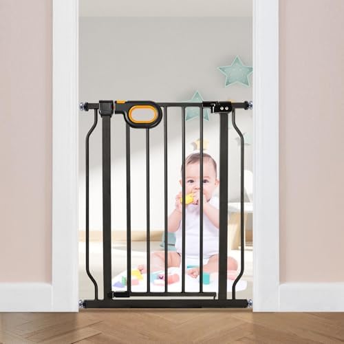 owlie Narrow Baby Gate with Door 23.6-27.6 Inch for Stairs Small Doorways by owlieextrawidebabygate