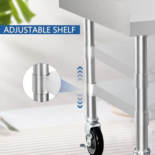 HARDURA Stainless Steel Equipment Stand with Casters 30"X24" - Image 3
