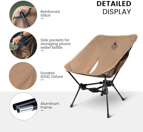 ONETIGRIS Tigerblade Camping Chair, Lightweight Folding Backpacking Hiking Chair, Compact Portable 330 lbs Capacity - Image 6