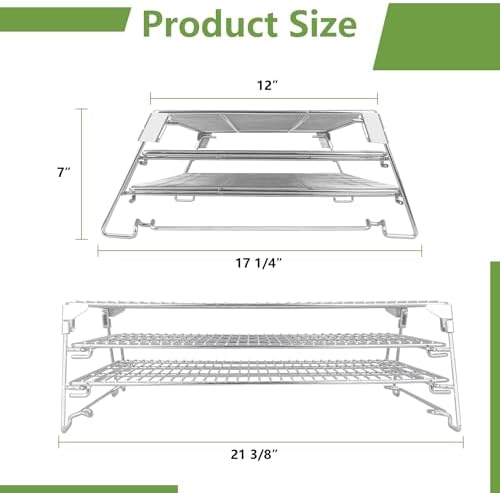 Jerky Racks for Smoker,21" 3-Tier Foldable Sliding Jerky Racks for Traeger, Pit Boss, GMG, Camp Chef and More Smoker Grills, 830"² Cooking Space Expansion Accessory for Barrel Pellet Grills - Image 2