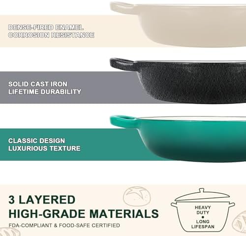 AHJ 6QT Enameled Cast Iron Dutch Oven for Sourdough Bread Baking - Image 5