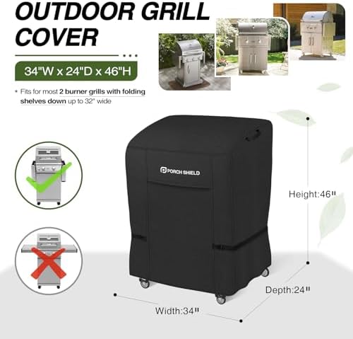 Porch Shield Waterproof Outdoor BBQ Grill Cover 32 inch, Black - Image 2