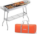 Portable Charcoal Grill,Outdoor BBQ Grill for Christmas Picnic, Thanksgiving Family Gathering and Backyard Barbecue,With Storage Bag & Non-Stick Frying Pan by COMSENZ