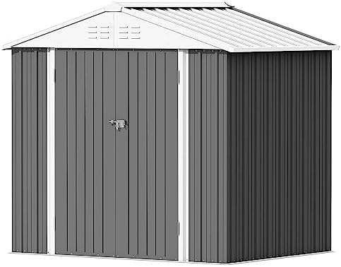 Devoko 8x6 FT Outdoor Storage Shed, Gray by DEVOKO