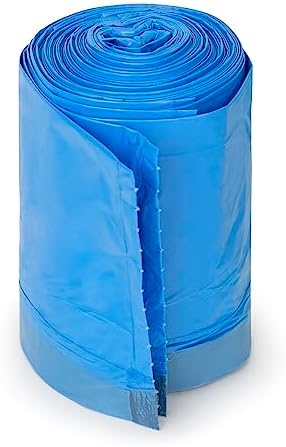 Plasticplace Custom Fit Trash Bags, Compatible with simplehuman Code K (100 Count) Tinted Blue Drawstring Garbage Liners 10 Gallon / 38 Liters, 24" x 28" - Image 2