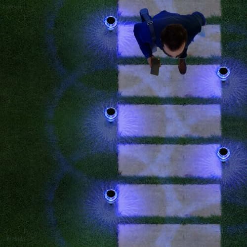 Priddop Solar Garden Lights Outdoor Waterproof 8 Pack Blue LED Mushroom - Image 5