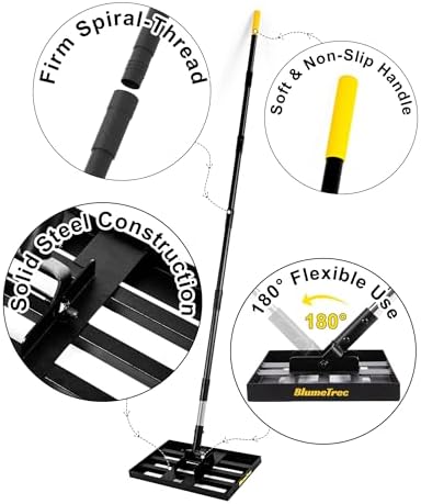 Lawn Leveling Rake, 17"x10" Heavy Duty Sand Leveling Tool with 6.7FT Stainless Steel Long Handle, Golf Rake for Soil, Compost, Gravel, Lawn Leveler for Yard, Garden, Landscaping Level Tool - Image 5
