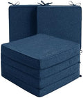 Outdoor Chair Cushions, Set of 6, 19 x 19 Inch, Navy Blue by Unknown